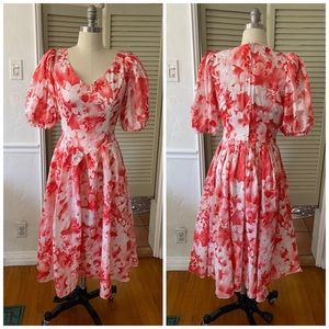 Vintage floral puff sleeve dress, 4